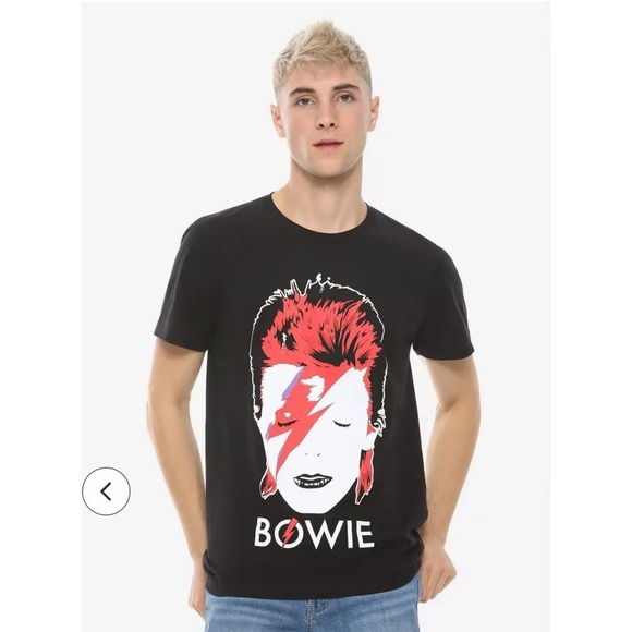 BOWIE Ziggy Cult face T shirt Fruit Of The Loom Cotton Black L Tee - Picture 2 of 3